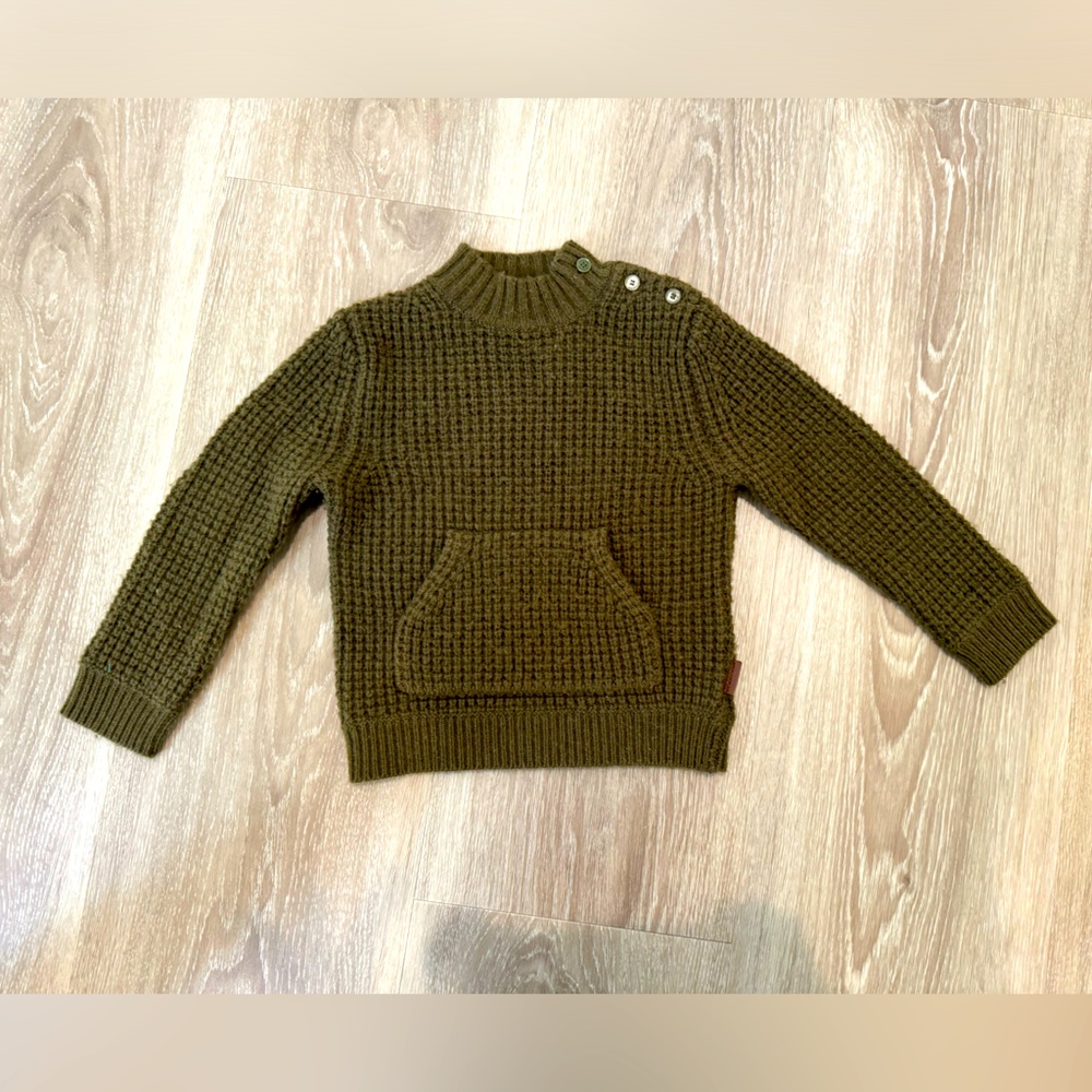 $185 Burberry Children Boys Favio Sweater Cardigan Thick knit Green 2 years/2T